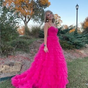 COPY - Pink La Femme Tulle Prom Dress